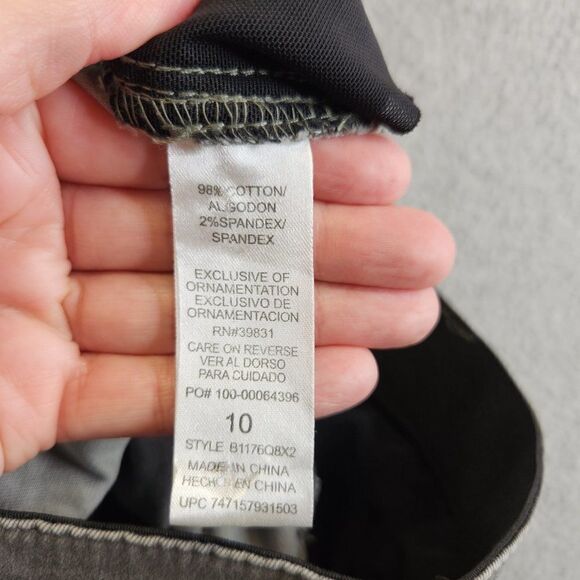 Democracy Ab Technology Pants Womens 10 Gray Camo Tapered Slimming Comfort - Picture 10 of 16